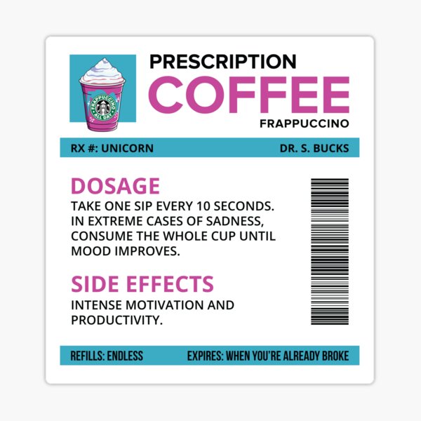 100% Pure Coffee IV Bag for medical and nursing students, nurses, doctors,  and health workers who are coffee lovers Sticker for Sale by spacedowl