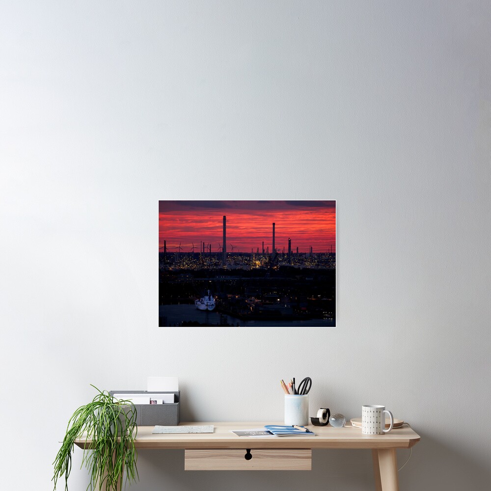 Rotterdam Harbour Skyline at Sunset, from Euromast Poster