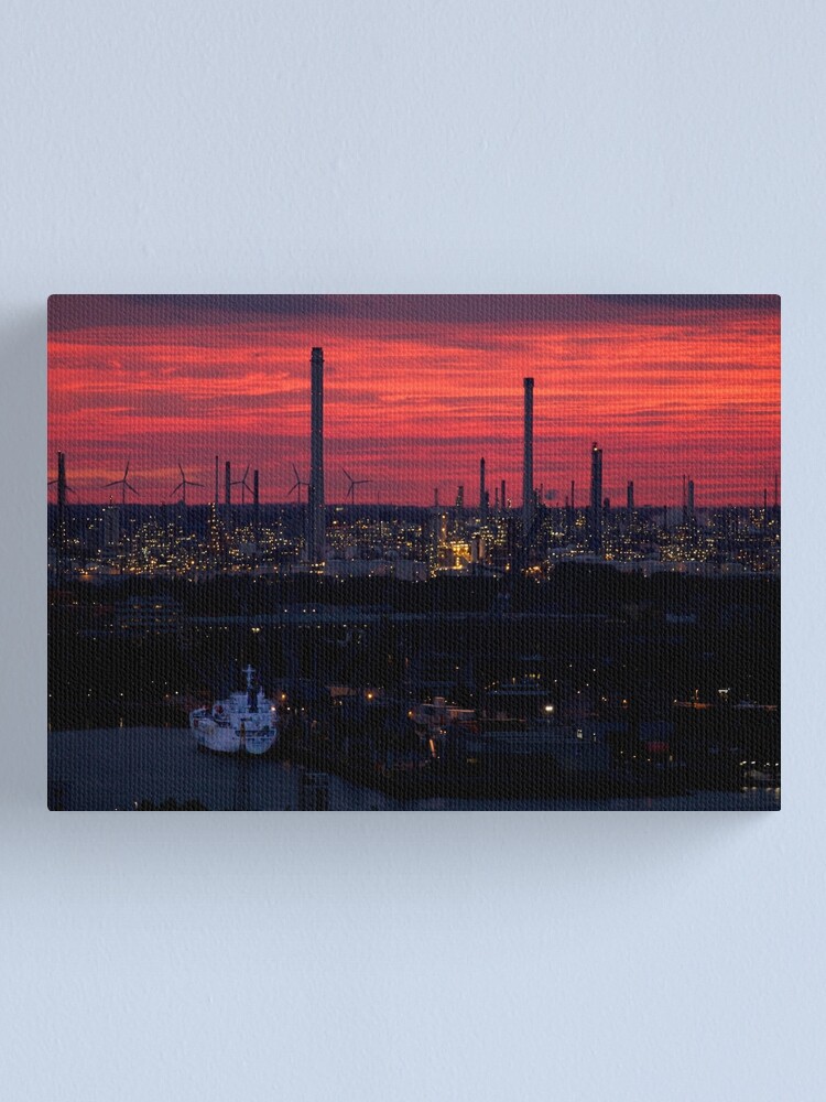 Alternate view of Rotterdam Harbour Skyline at Sunset, from Euromast Canvas Print