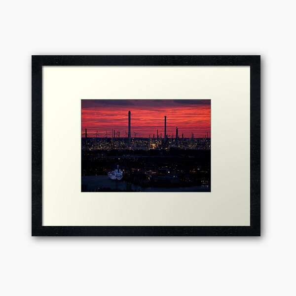 Rotterdam Harbour Skyline at Sunset, from Euromast Framed Art Print