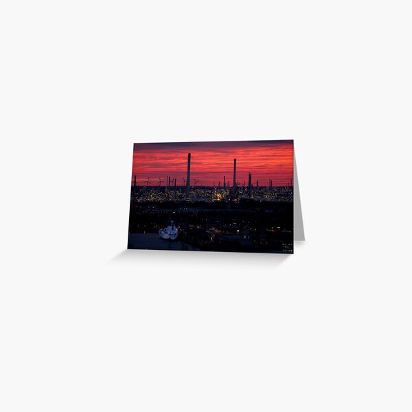 Rotterdam Harbour Skyline at Sunset, from Euromast Greeting Card