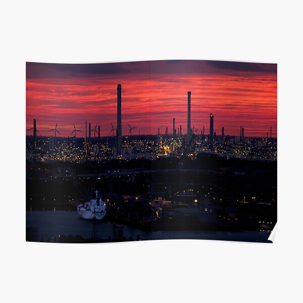 Rotterdam Harbour Skyline at Sunset, from Euromast Poster