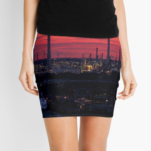 Rotterdam Harbour Skyline at Sunset, from Euromast Mini Skirt