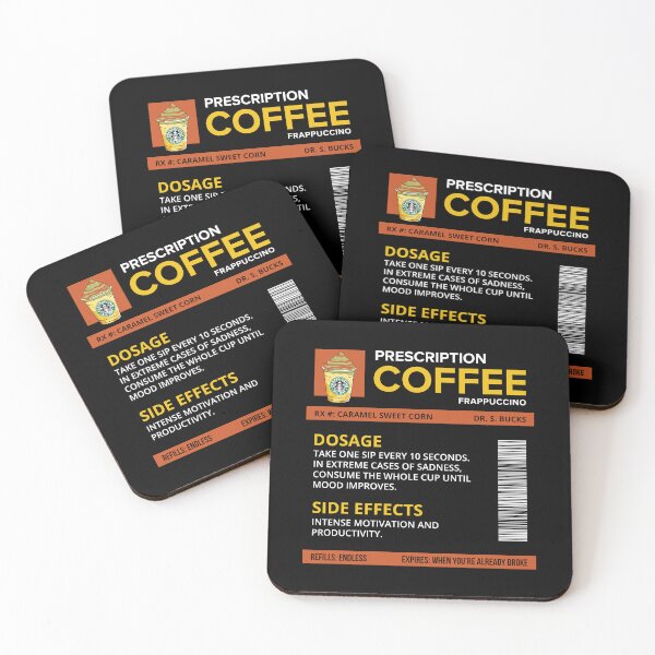 Item preview, Funny Caramel Sweet Corn Frappuccino Prescription Label for medical and nursing students, nurses, doctors, and health workers who are coffee lovers designed and sold by spacedowl.