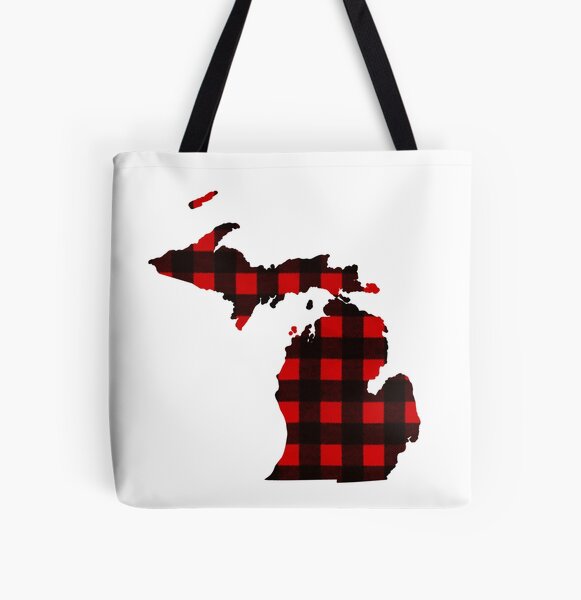 red plaid tote bolsa