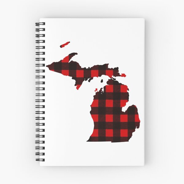 Artikelvorschau, Bundesstaat Michigan – Rot-Schwarz-Kariert entworfen und verkauft von Destinations Souvenirs.