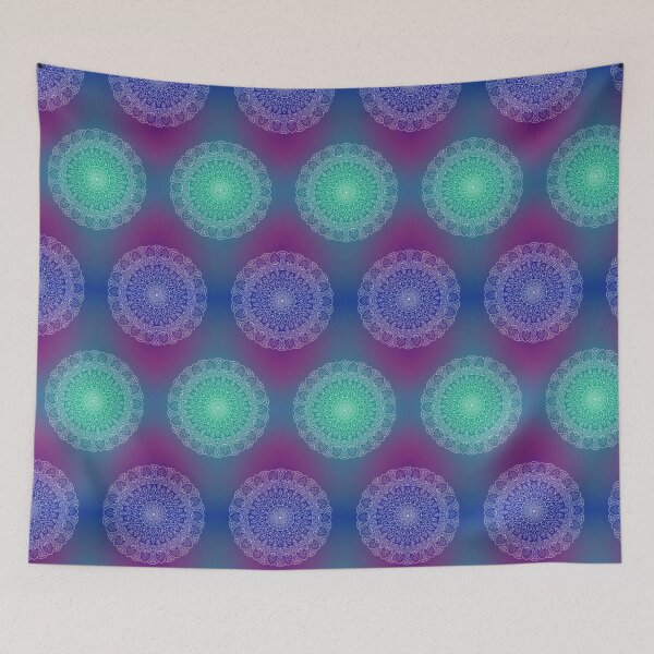 Item preview, Ornate mandaLa on blue gradient designed and sold by AddsAesthetics.