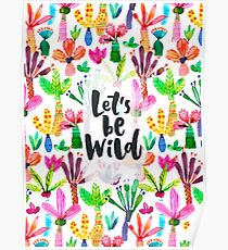 Póster Jardín tropical de la selva - patrón de palmeras divertido