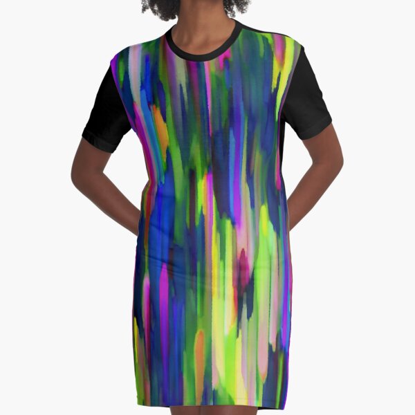 Colorful digital art splashing G256 Graphic T-Shirt Dress