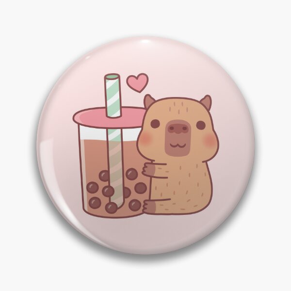 Item preview, Cute Little Capybara Hugs Bubble Tea designed and sold by rustydoodle.