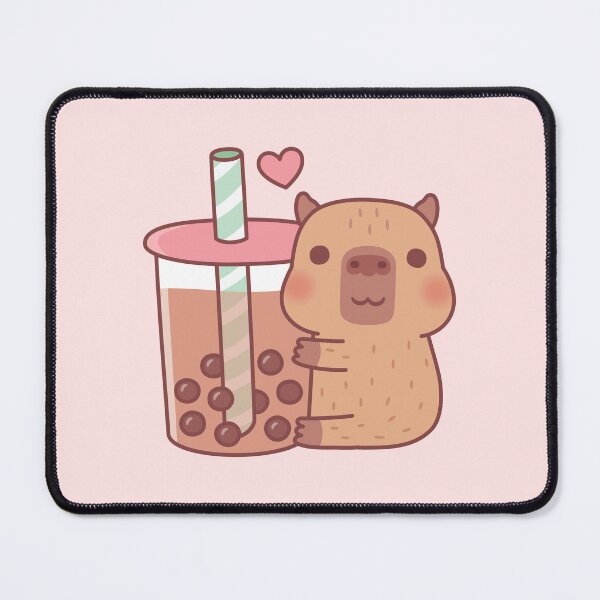Item preview, Cute Little Capybara Hugs Bubble Tea designed and sold by rustydoodle.