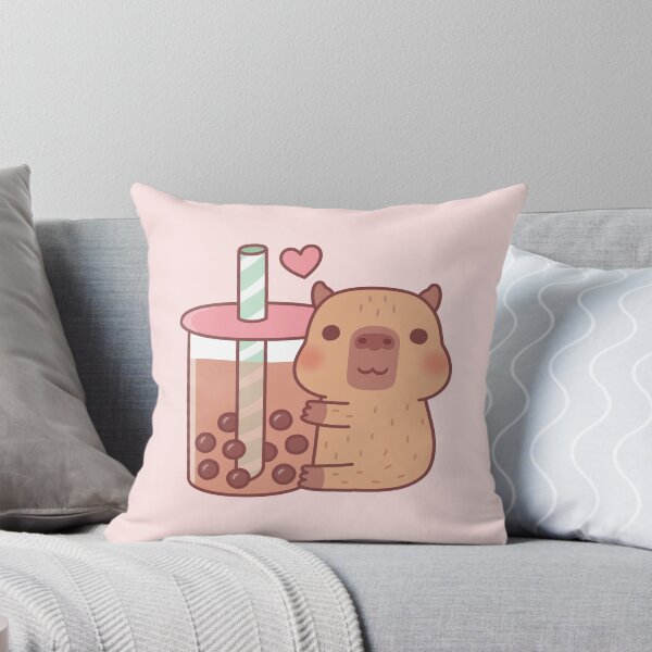 Item preview, Cute Little Capybara Hugs Bubble Tea designed and sold by rustydoodle.