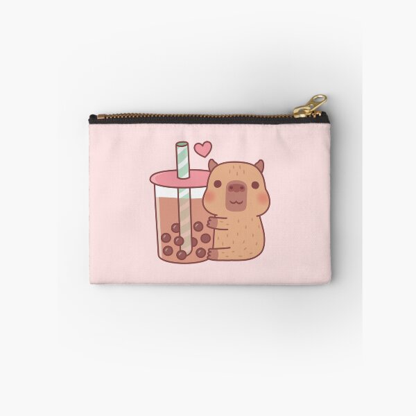 Item preview, Cute Little Capybara Hugs Bubble Tea designed and sold by rustydoodle.