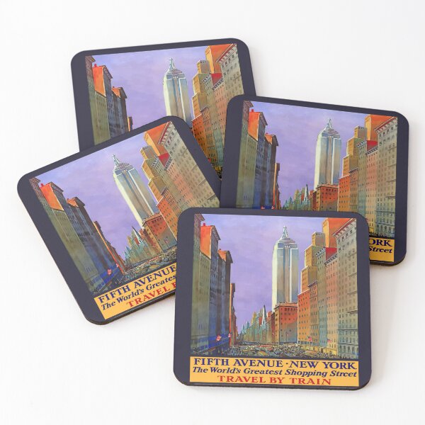 Item preview, Fifth Avenue New York Travel - Retro Train Travel Enhanced Reproduction designed and sold by molamode.