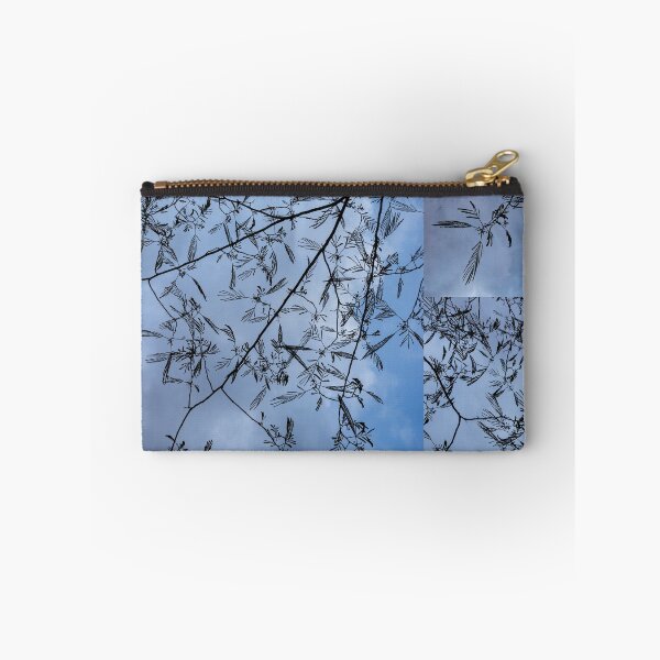 Item preview, Graceful Lace in the Sky - Mimosa Leaves and Buds Against Dusk Clouds - Vertical View Downwards Right designed and sold by Georgia Mizuleva.