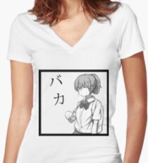Koe no Katachi - Nishimiya Baka (バカ) Women's Fitted V-Neck T-Shirt