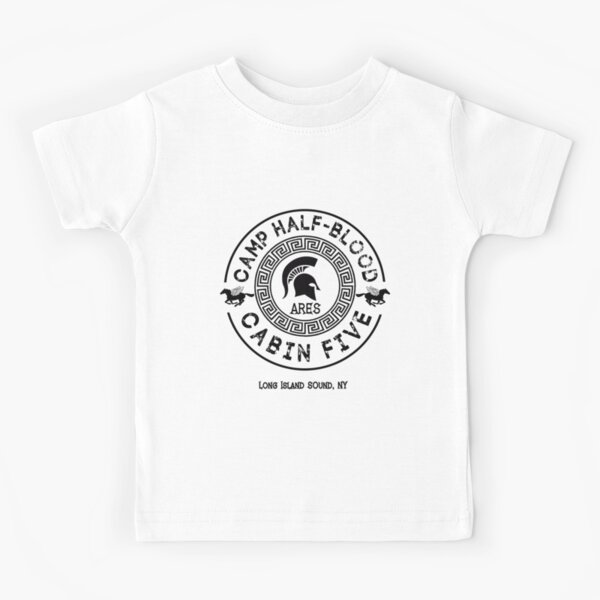 Percy Jackson Camp Half Blood Cabin Five Ares Kids T Shirt By Gingerbun Redbubble - camp half blood tee from percy jackson roblox