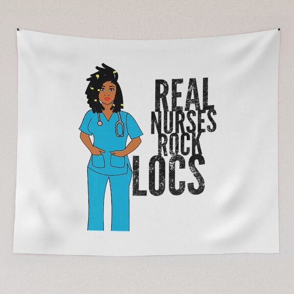 Item preview, Black African American Nurse Natural Hair Locs Dreadlocks designed and sold by GardNewerd.