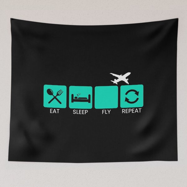 Item preview, Eat Sleep Fly Repeat Funny Airplane Pilot Flying designed and sold by adxota.
