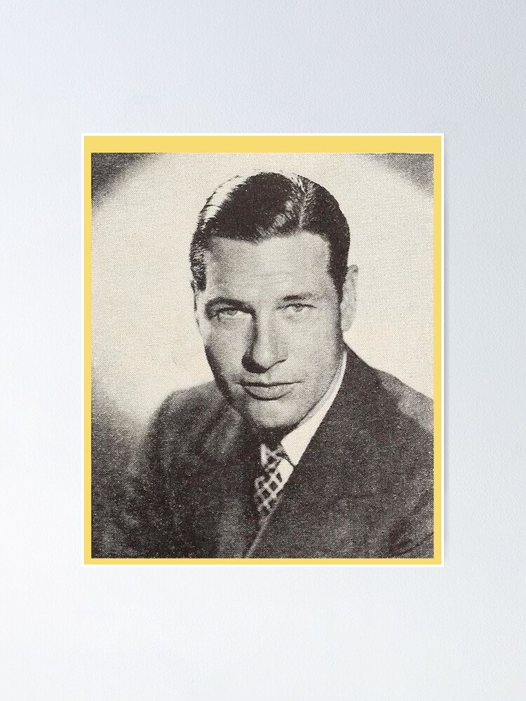 "Light Yellow Vintage Handsome Man Old Hollywood Smiling Poster Retro