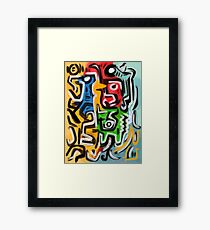 Primitive street art abstract Framed Print