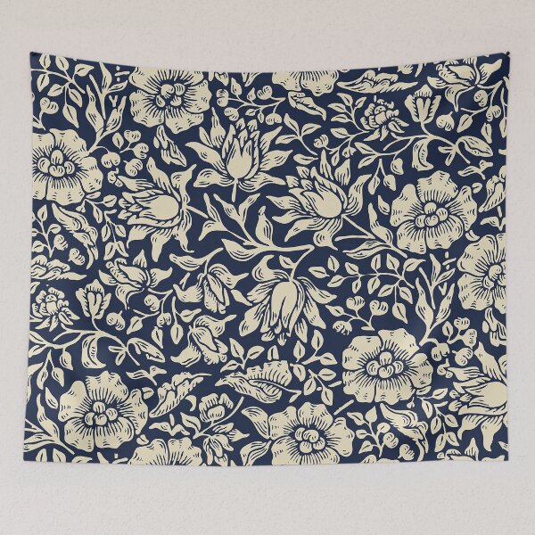 Item preview, Modern Exhibition William Morris  Blue Floral Pattern  designed and sold by Tamas Das.