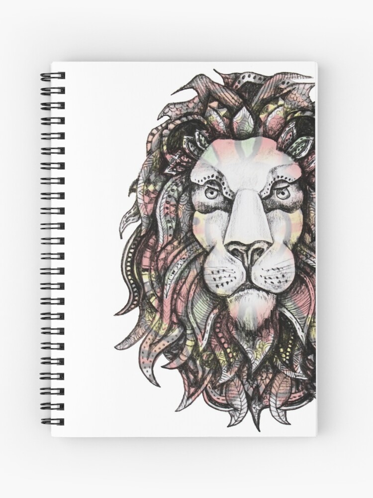 Spiral Notebook, Leo the African Lion Mandala designed and sold by oodelally