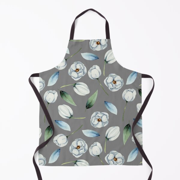 Item preview, Raina Florals Gray, Blue and Green Leaf Pattern designed and sold by SageStoneCo.