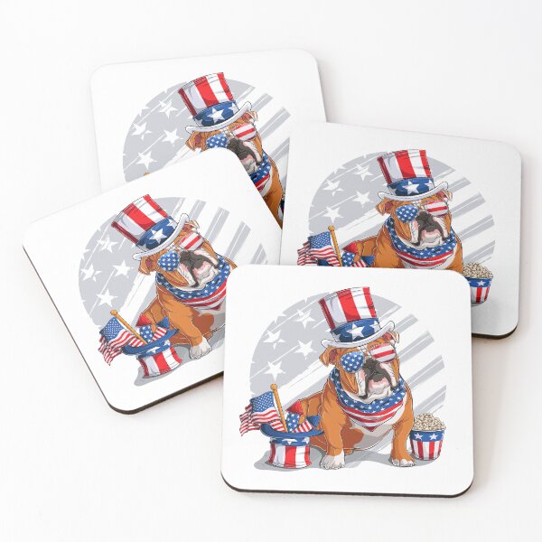 Item preview, 4th of July, English Bulldog, USA, Independence Day, Veteran's Day, Memorial Day designed and sold by mamahellfire31.