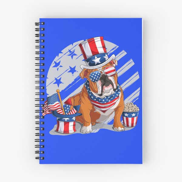 Aperçu de l'œuvre 4 juillet, Bouledogue anglais, États-Unis, Jour de l'Indépendance, Jour des anciens combattants, Memorial Day créée et vendue par mamahellfire31.