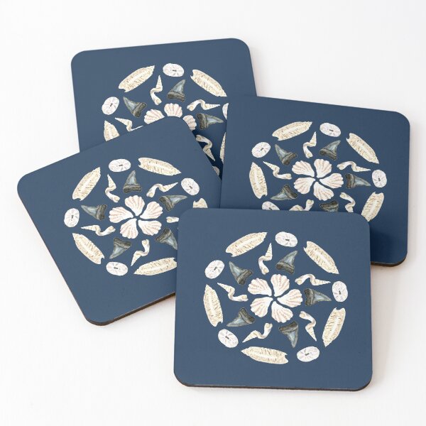 Item preview, Florida Seashell Mandala 2 - Watercolor - Dark Blue designed and sold by skidgelstudios.