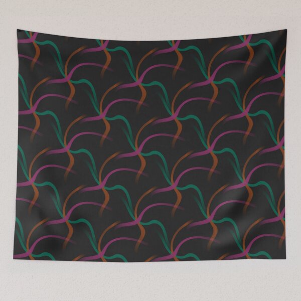 Item preview, Ribbon Flow Pattern on Black designed and sold by KeksWorkroom.