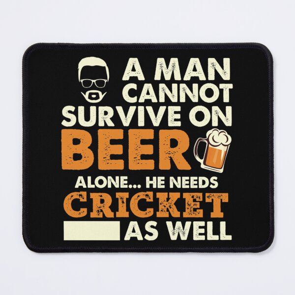 Item preview, A Man Cannot Survive On Beer Alone He Needs Cricket As Well Classic T-Shirt designed and sold by gloria1os.