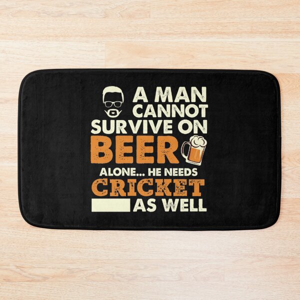 Item preview, A Man Cannot Survive On Beer Alone He Needs Cricket As Well Classic T-Shirt designed and sold by gloria1os.