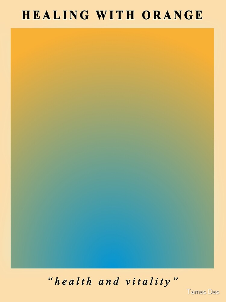 Blue and Orange Aura Gradient Ombre Sombre Abstract  Poster for