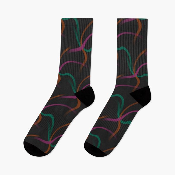 Item preview, Ribbon Flow Pattern on Black designed and sold by KeksWorkroom.