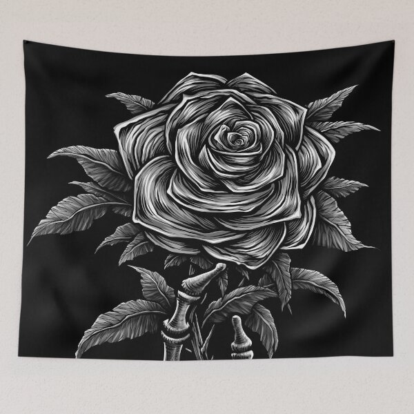 Item preview, Vintage skeleton hand holding rose  designed and sold by Winya.