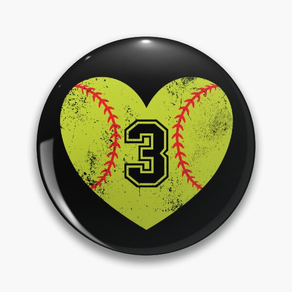 Item preview, Softball Heart Jersey Number 3 designed and sold by AdventureTee.
