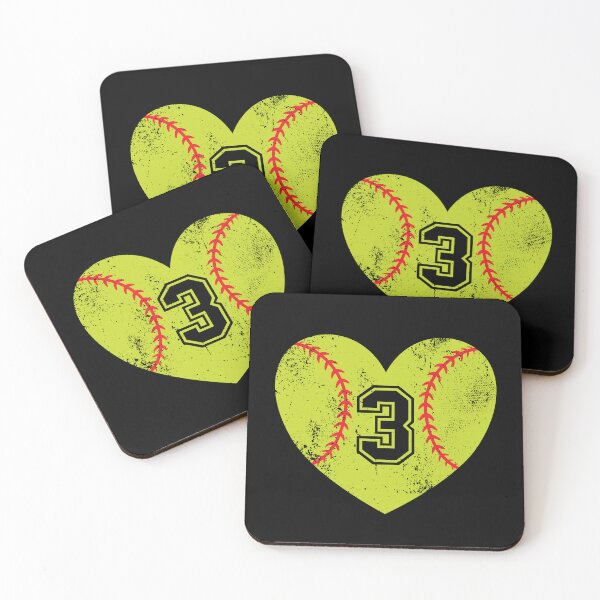 Item preview, Softball Heart Jersey Number 3 designed and sold by AdventureTee.