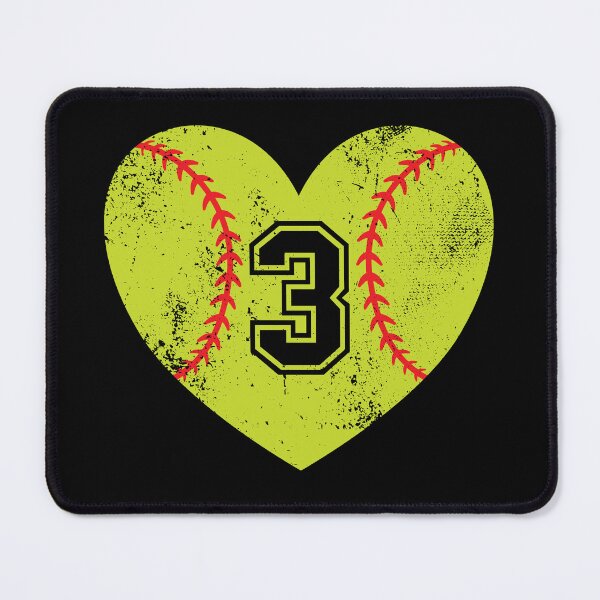 Item preview, Softball Heart Jersey Number 3 designed and sold by AdventureTee.