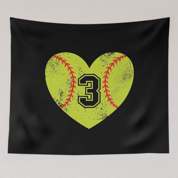 Item preview, Softball Heart Jersey Number 3 designed and sold by AdventureTee.