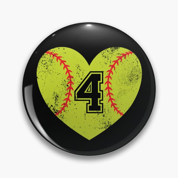 Item preview, Softball Heart Jersey Number 4 designed and sold by AdventureTee.