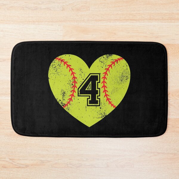 Item preview, Softball Heart Jersey Number 4 designed and sold by AdventureTee.