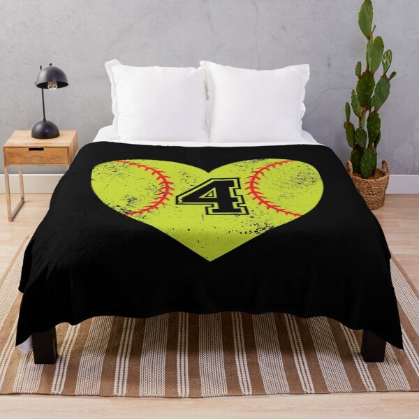 Item preview, Softball Heart Jersey Number 4 designed and sold by AdventureTee.
