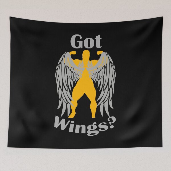Item preview, Bodybuilding Back Pose Got Wings? Big Lats Grey designed and sold by designsbyted.