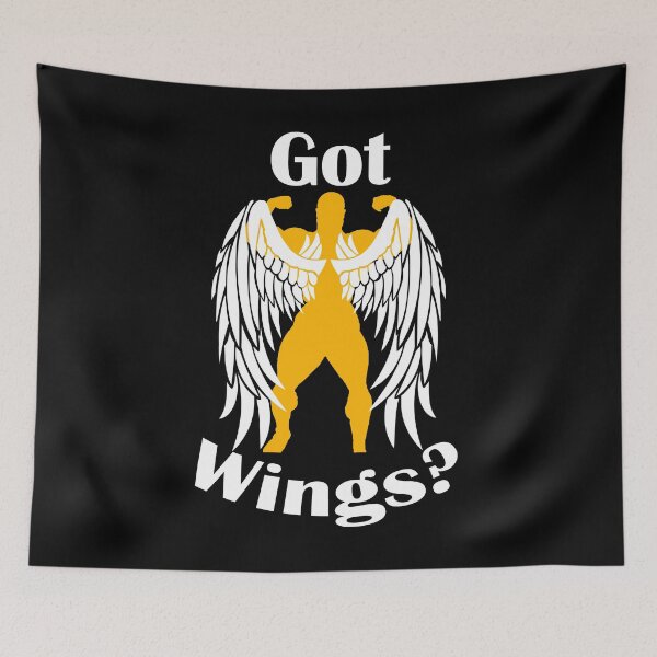 Item preview, Bodybuilding Back Pose Got Wings? Big Lats White designed and sold by designsbyted.