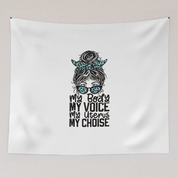Item preview, My Body My Uterus Feminist Women Rights Messy Bun Leopard designed and sold by EthelMonahan.