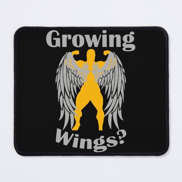 Item preview, Bodybuilding Back Pose Growing Wings? Big Lats Grey designed and sold by designsbyted.