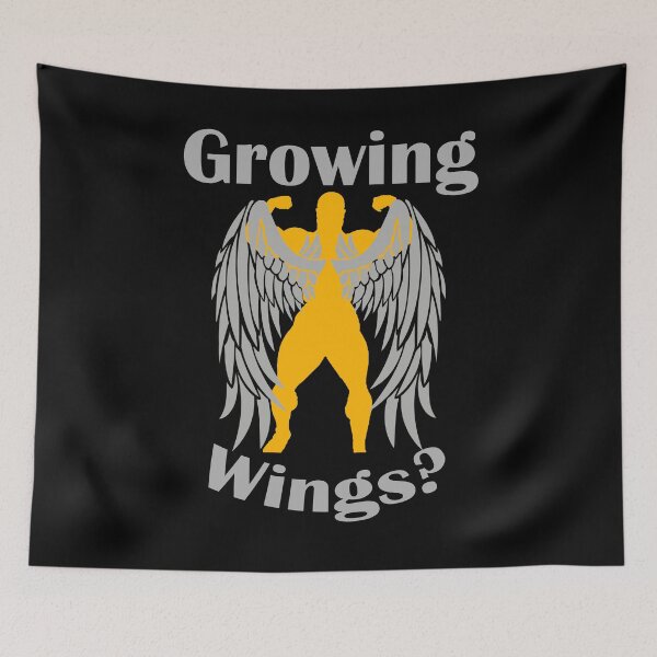 Item preview, Bodybuilding Back Pose Growing Wings? Big Lats Grey designed and sold by designsbyted.