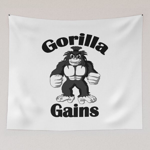 Item preview, Bodybuilding Gorilla Gains Black designed and sold by designsbyted.